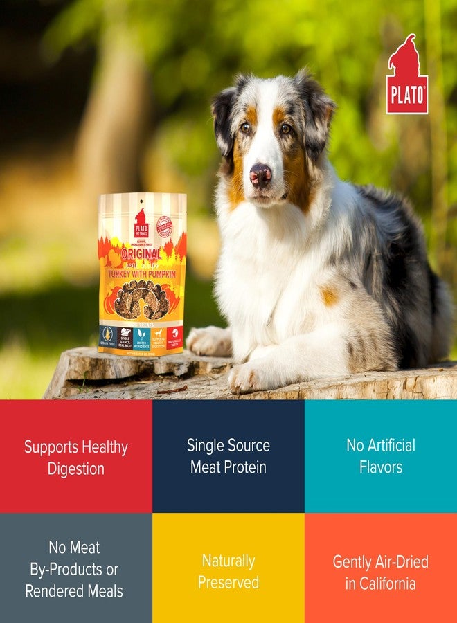 PLATO Pet Treats Real Strips - Air-Dried Meat Bars for Dogs - Delicious, Limited Ingredient Dog Treats - Grain Free - Original Real Strips Turkey & Pumpkin 18oz - 2 Pack - Image 5